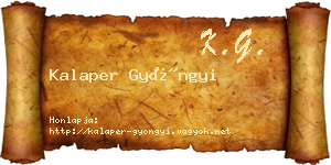 Kalaper Gyöngyi névjegykártya